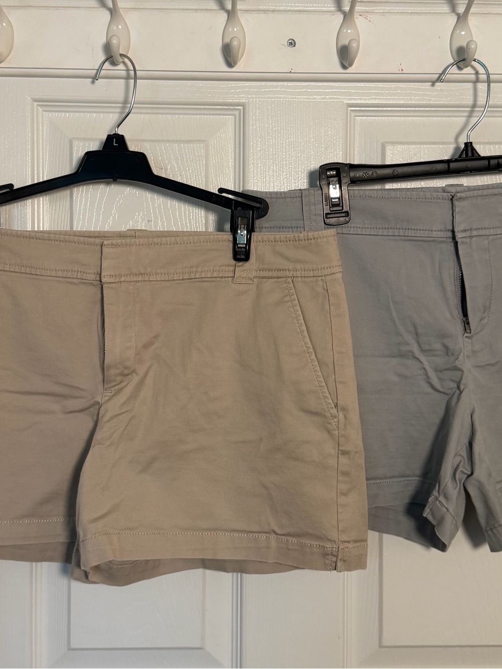 New York & Company Beige and Light Gray 4” Shorts Duo